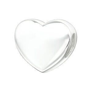 Sterling Silver Heart Charm Bead - Classic Love Symbol